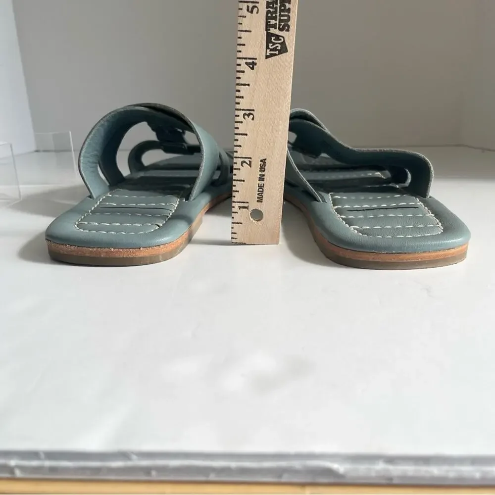 Free People Leather Buckle Sandal Sloan Stormy Sea